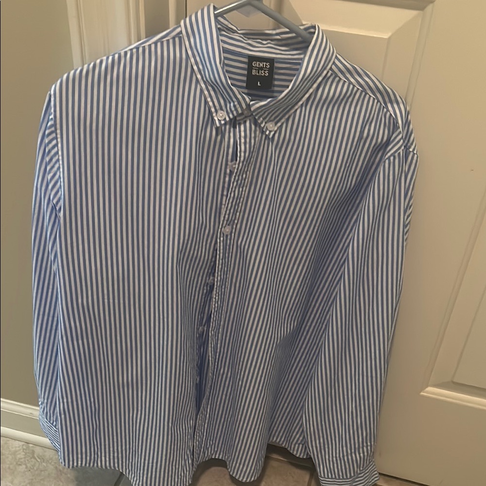Gents Classic Blue and White Striped Shirt